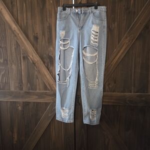 Distressed Light Blue Women's Jeans